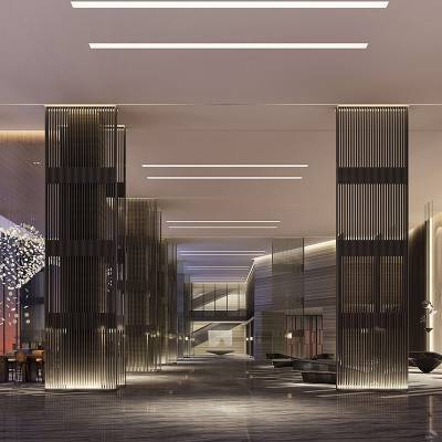 Custom Carved Laser-Cut Stainless Steel Screen, Metal Partition for Villa Entry