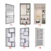 Picture of French Cream Style Retro Art Glass Screen with Stainless Steel Partition