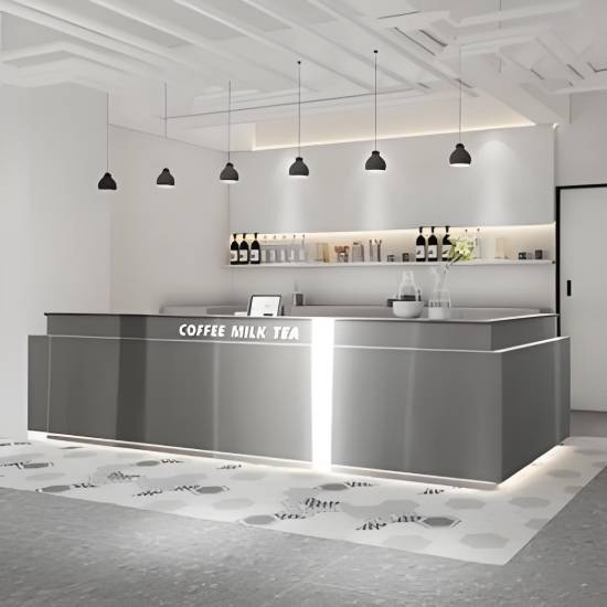 Picture of Modern Stainless Steel Reception Counter for Shops, Bars, Salons and Offices