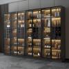 Picture of Stainless Steel Display and Wine Cabinet, Temperature-Controlled Solid Steel TV Unit