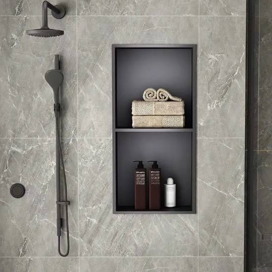 Picture of Steel Plate Recessed Wall Niche Cabinet for Bathroom, Stainless Steel