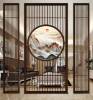 Picture of New Chinese Style Stainless Steel Screen, Metal Decorative Hollow Entryway Divider