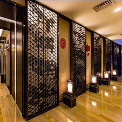 Picture of Custom Laser-Cut Stainless Steel Screen, Oriental Style Carved Rockery Partition for Entry