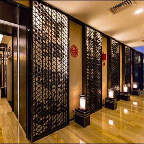 Picture of Custom Laser-Cut Stainless Steel Screen, Oriental Style Carved Rockery Partition for Entry