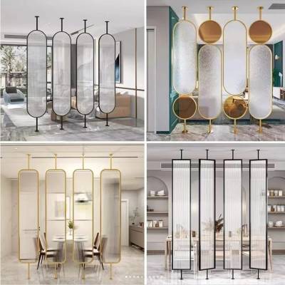 Glass Screen Room Divider for Dining, Living Room and Entry, Luxury Decorative Partition
