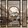 Picture of Custom Modern Luxury Stainless Steel Laser-Cut Lattice Screen, Oriental Rockery Partition