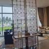 Picture of Stainless Steel Glass Partition Screen, Oriental Style Light-Transmitting Feature Wall