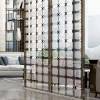 Picture of Stainless Steel Glass Partition Screen, Oriental Style Light-Transmitting Feature Wall