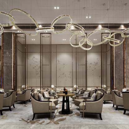 Picture of Luxury Carved Stainless Steel Screen Partition, Brushed Titanium Gold, Hotel and Entry