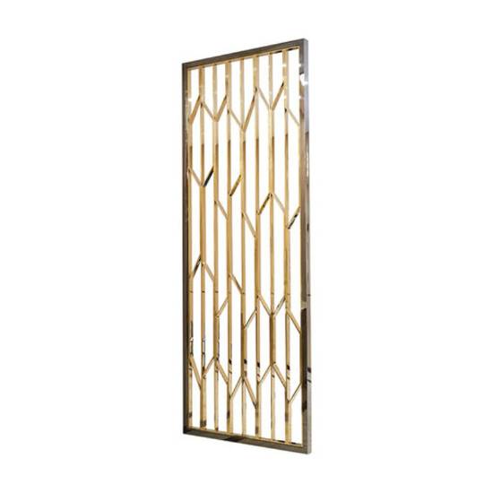 Picture of Custom Chinese Style Stainless Steel Entry Partition Screen, Laser-Cut Metal Lattice