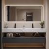 Picture of Customisable Luxury Stainless Steel Vanity Set with Heat-Bent Integrated Basin, Smart Washstand