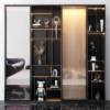 Picture of Stainless Steel Italian Style Sideboard and Glass Display Cabinet for Dining Room
