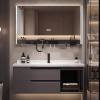 Picture of Customisable Stainless Steel Bathroom Vanity with Mirror Cabinet and Integrated Ceramic Basin