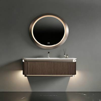Custom Stainless Steel Vanity with Mirror Cabinet, Waterproof, Home, Commercial and Hotel