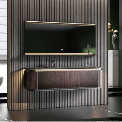 Stainless Steel Vanity with Integrated Ceramic Basin for Bathroom