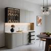 Picture of Custom Stainless Steel Whole Kitchen Cabinet Set with Cooktop Unit for Home