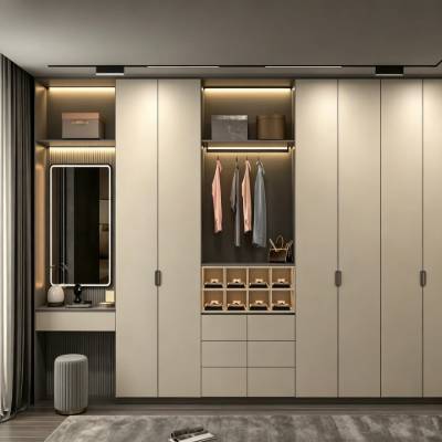 Custom Stainless Steel Sliding Door Wardrobe, Bedroom Walk-In Robe
