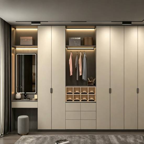 Picture of Custom Stainless Steel Sliding Door Wardrobe, Bedroom Walk-In Robe