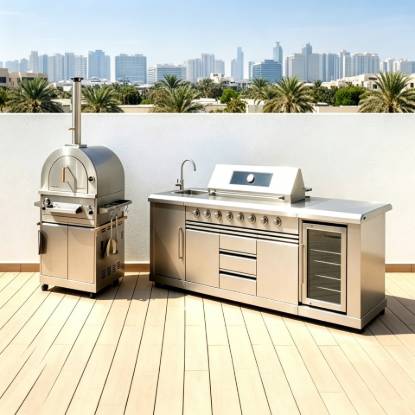 Picture of Outdoor Stainless Steel Mobile Kitchen for Patio, Camping and Parties, Custom Made