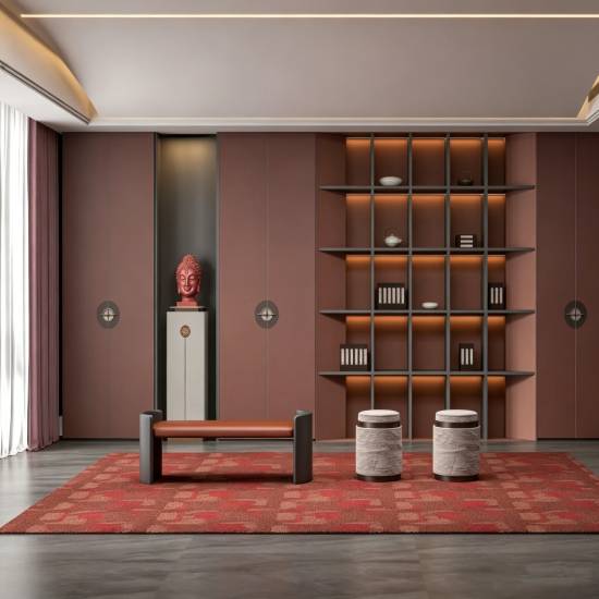 Picture of Customisable Stainless Steel Living Room Wardrobe and Bookcase, Full-Wall Display Storage Unit