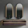 Picture of Customisable Luxury Hotel Stainless Steel Vanity with Integrated Mirror Cabinet and Bathroom Mirror