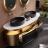 Picture of Customisable Modern Stainless Steel Bathroom Vanity with Seamless Basin and Mirror Cabinet