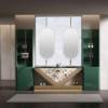 Picture of Modern Stainless Steel Vanity with Seamless Integrated Ceramic Basin Top