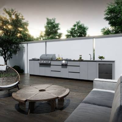 Customisable Stainless Steel Outdoor Kitchen Cabinet with BBQ Grill for Garden Parties