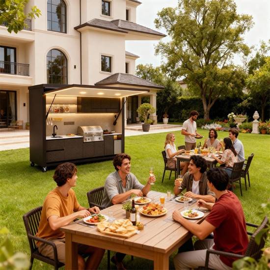 Picture of Custom Outdoor Stainless Steel Kitchen Cabinets, Multifunctional Party Cooking Unit