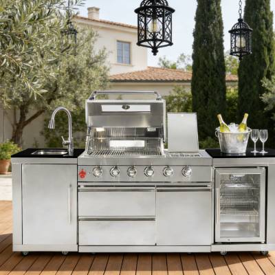 Custom Outdoor Stainless Steel Kitchen Cabinets, Commercial Grade Party Cooking Unit