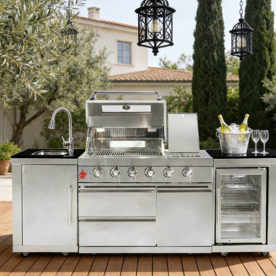 Picture of Custom Outdoor Stainless Steel Kitchen Cabinets, Commercial Grade Party Cooking Unit