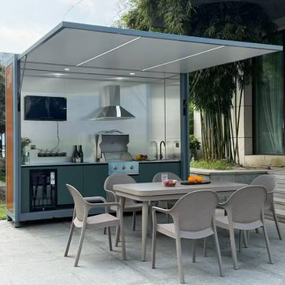 Picture of Custom Foldable Outdoor Mobile Stainless Steel Kitchen Cabinet, Multifunctional Cooking Unit