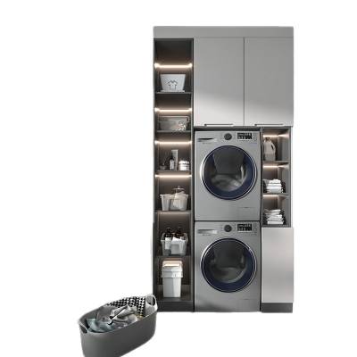 304 Stainless Steel Laundry Cabinet with Sink and Storage, Wall Hung, Customisable