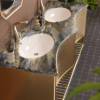 Picture of Stainless Steel Bathroom Vanity Set with Seamless Ceramic Integrated Basin, Modern