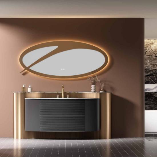Picture of Modern Smart Stainless Steel Vanity with Seamless Marble Top
