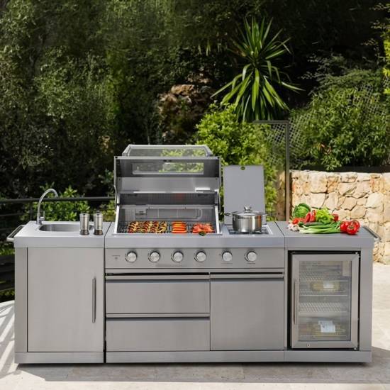 Picture of Custom Outdoor Stainless Steel Modular Kitchen Cabinets, European and American Style