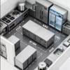 Picture of Commercial Stainless Steel Kitchen Equipment, Restaurant and Hotel Back-Kitchen Workbench, Full Cabinet Set