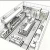 Picture of Commercial Stainless Steel Kitchen Equipment, Restaurant and Hotel Back-Kitchen Workbench, Full Cabinet Set