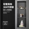 Picture of Stainless Steel Concealed Recessed Niche Cabinet with Shelf, Metal TV Niche, Hotel Bathroom