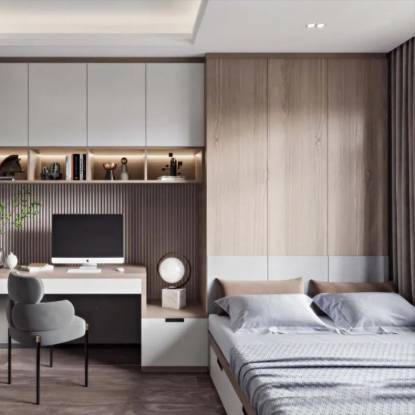 Picture of Custom Stainless Steel Modern Wardrobe, Kitchen Cabinet and Walk-In Robe Set for Villa