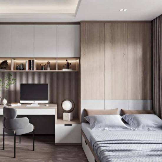 Picture of Custom Stainless Steel Modern Wardrobe, Kitchen Cabinet and Walk-In Robe Set for Villa