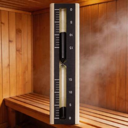 Picture of Wall Mounted Timber Sauna Sand Timer, Dual Scale Glass Hourglass