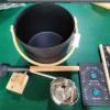 Picture of Sauna Accessory Set, Black Sauna Bucket, Thermo-Hygrometer, Hourglass and Aroma Bowl