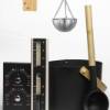 Picture of Sauna Accessory Set, Black Sauna Bucket, Thermo-Hygrometer, Hourglass and Aroma Bowl
