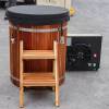 Picture of Caisheng Round Sauna Cold Plunge Tub, 304 Stainless Steel, Red Cedar Skirt, Customisable