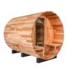 Picture of Caisheng Outdoor Red Cedar Round Barrel Sauna, Traditional Dry Steam Cabin