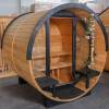 Picture of Caisheng Outdoor Carbonised Spruce Round Barrel Sauna, Traditional Steam Sauna