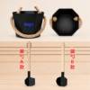 Picture of Black Octagonal Aluminium Sauna Bucket and Ladle Set with Long Wooden Handle