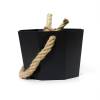 Picture of Black Octagonal Aluminium Sauna Bucket and Ladle Set with Long Wooden Handle