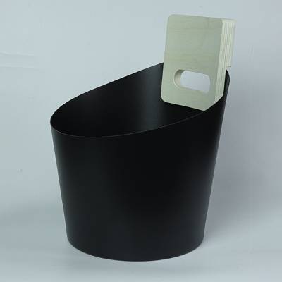 Aluminium Sauna Bucket, Black Metal Water Bucket, Sauna Room Accessory